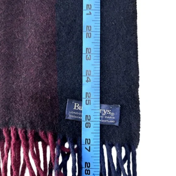 Burberrys Classic Check Scarf Black 100% Cashmere Unisex Scarf Made In Scotland - Picture 6 of 7